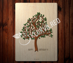 Деревянная открытка 